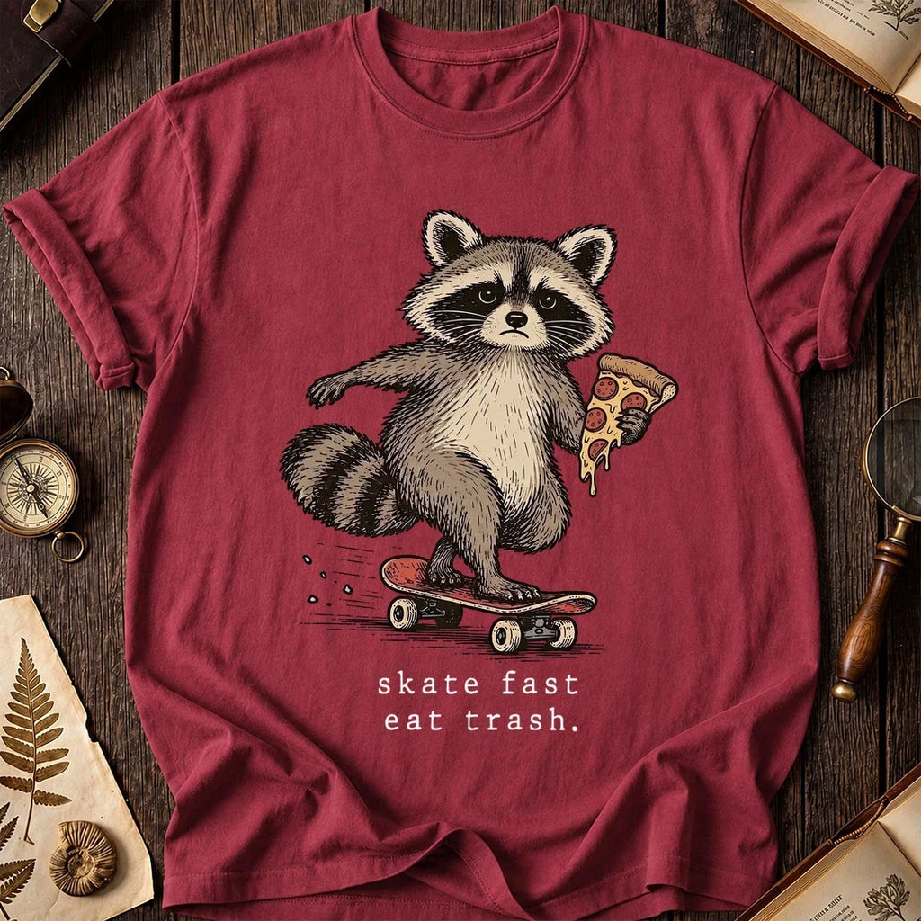 Pizza Skate Raccoon T-Shirt product image 5