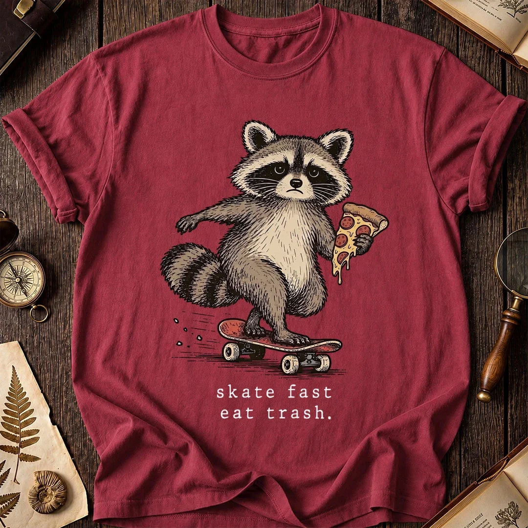 Pizza Skate Raccoon T-Shirt product image 5