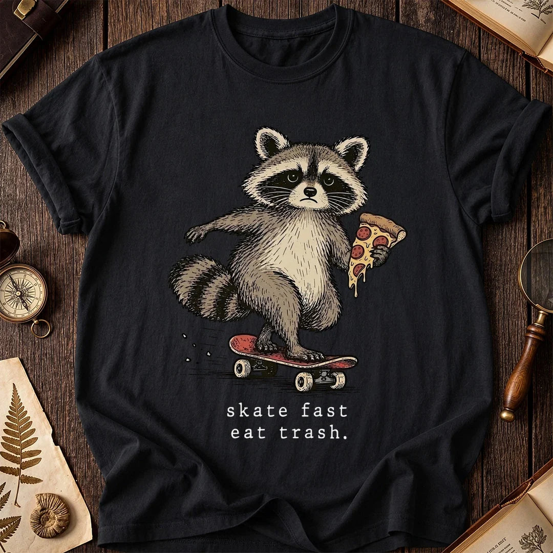 Pizza Skate Raccoon T-Shirt product image 2