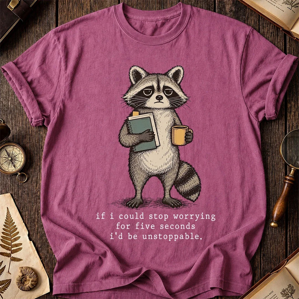 Worry More Raccoon T-Shirt product image 3